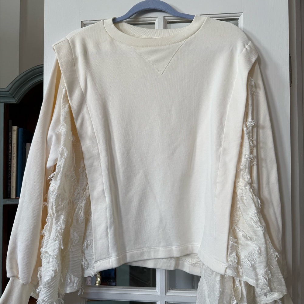 Anthropology NWOT lace sweatshirt.